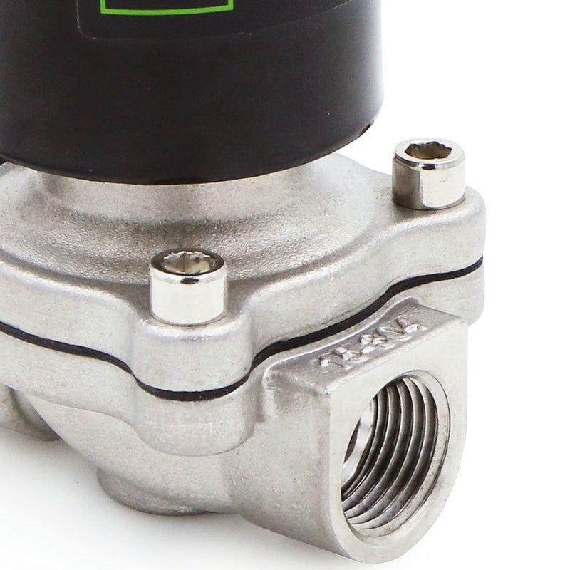 U.S. Solid 1/2" Stainless Steel Electric Solenoid Valve 24V DC N.C. VITON Water Air Fuel - Image 4